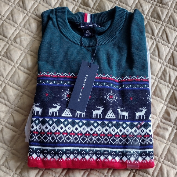 Tommy Hilfiger Other - Tommy Hilfiger Boys Kids' Reindeer Fair Isle Sweater XS 4-5 Holiday Christmas